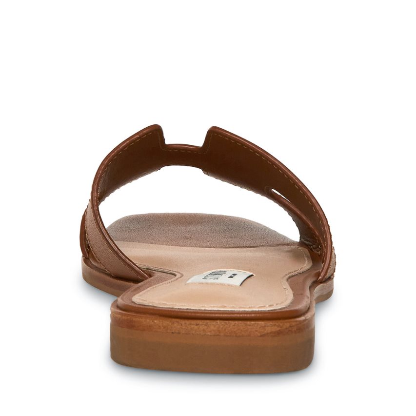 Sandalias de Diapositivas Steve Madden Hadyn Cuero Mujer Marrones | ES WX21E0